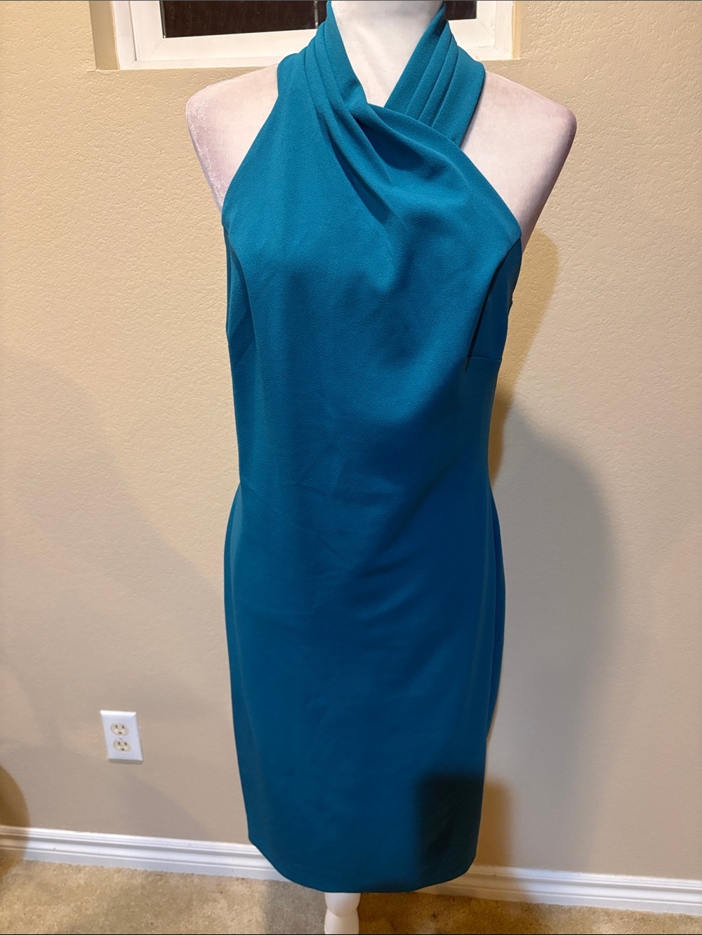 RACHEL Rachel Roy Teal One-Shoulder Sheath Dress